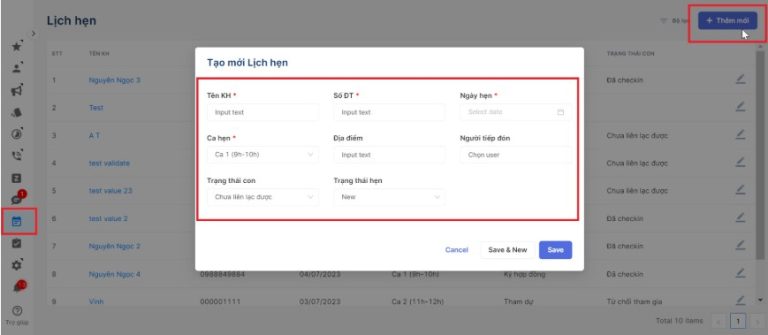 Hướng Dẫn Tính Năng Quản lý lịch hẹn (Appointment) trên CRM