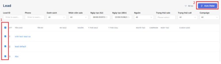 Auto Dialer – Chiến dịch gọi ra Preview
