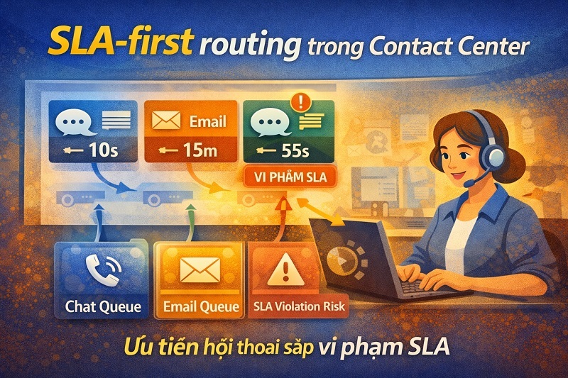 SLA-first routing trong Contact Center