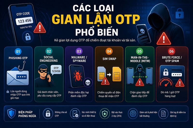 Gian lận OTP phổ biến hiện nay