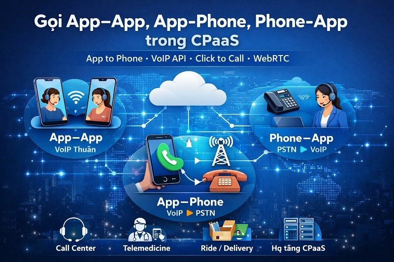 Gọi App–App, App–Phone, Phone–App trong CPaaS