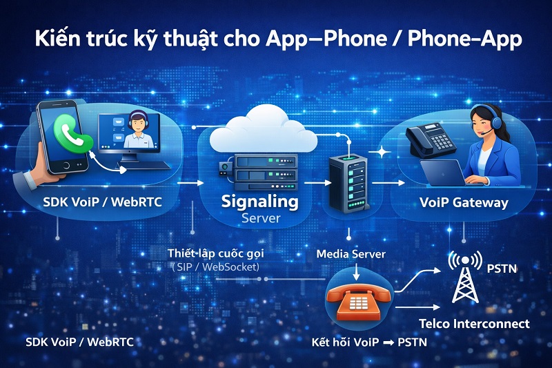 Kiến trúc kỹ thuật cho App–Phone / Phone–App