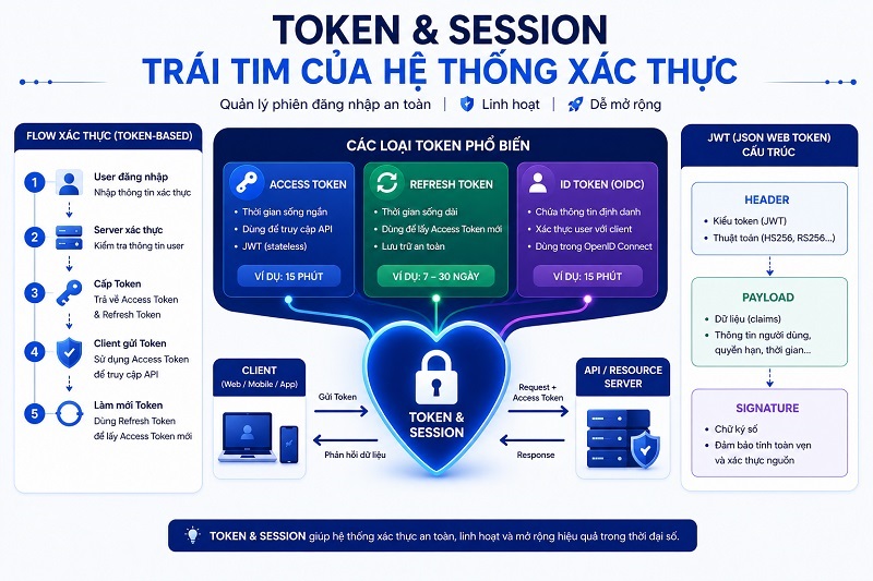 Token & Session – Trái tim của hệ thống xác thực
