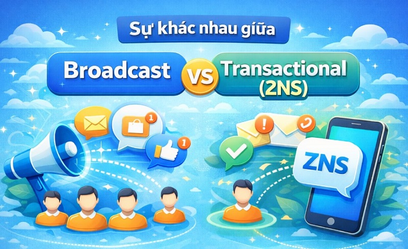 Phân biệt sự khác nhau giữa Broadcast và Transactional (ZNS)